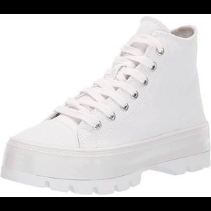 white high top platform sneakers